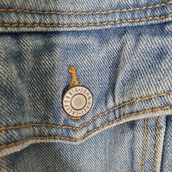 Brandy Melville John Galt Blue Medium Wash Corduroy Collar Sherpa Denim Jacket - Picture 8 of 9